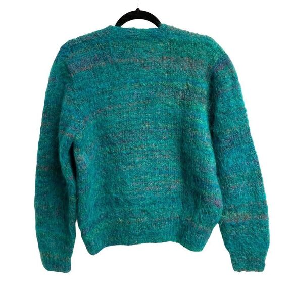 (SOLD) New Zealand Handknits Handmade Wool Mohair V-Neck Cardigan Sweater L - Picture 4 of 7